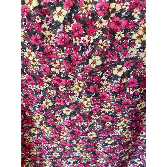 Pleione Floral Short Sleeve Ruffled Top Sz S - Picture 2 of 6